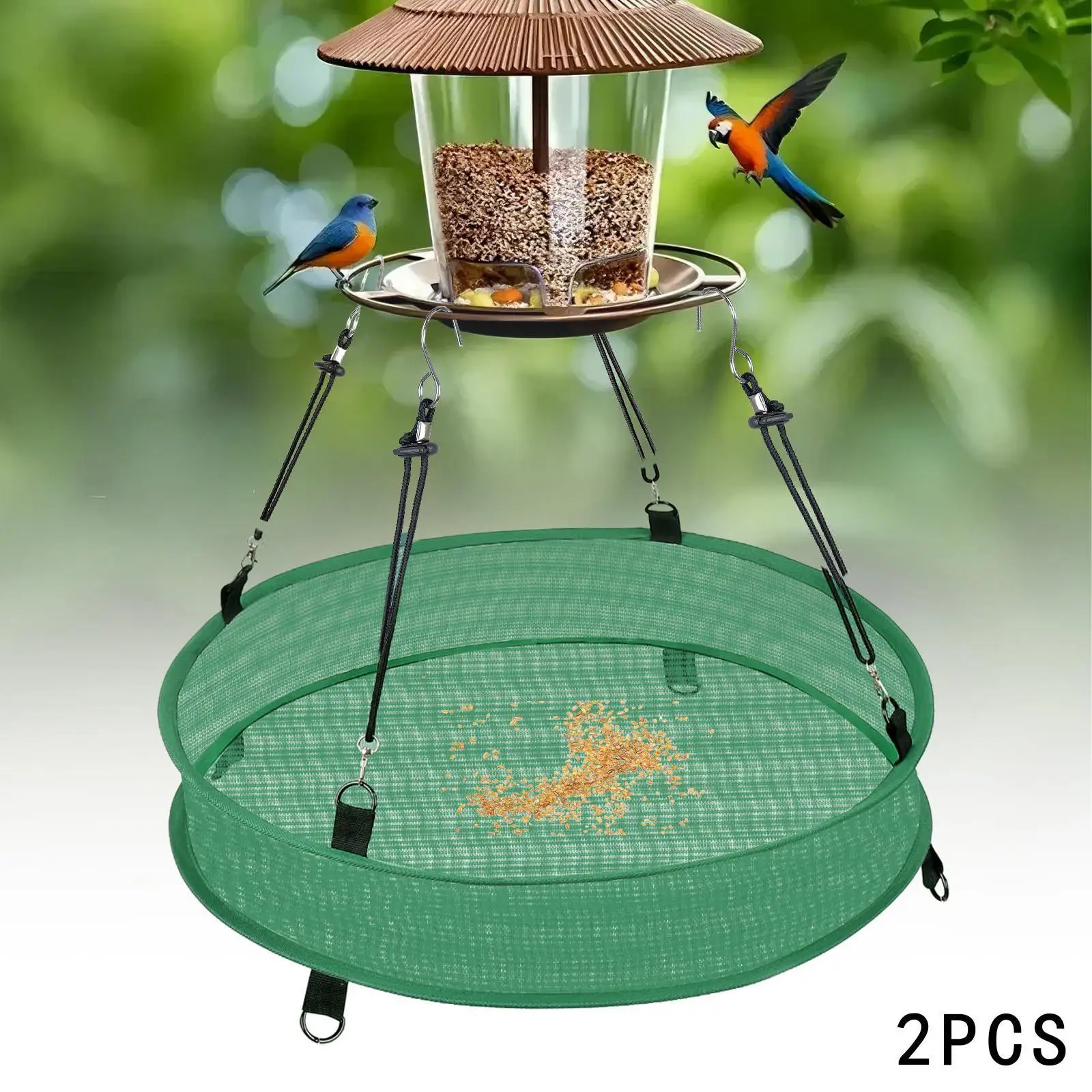 2 Pieces Bird Seed Catcher Tray Hanging Bird Feeder Platform for Garden Yard