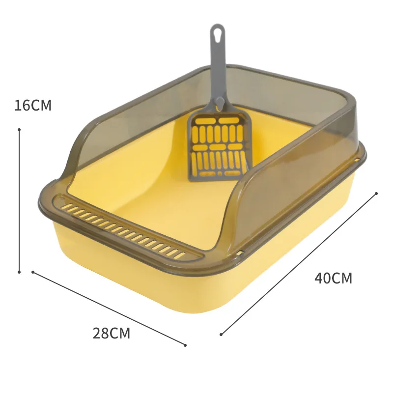 Caja de arena para gatito, caja de arena para gatos, bandeja semicerrada a prueba de salpicaduras para gatos, suministros de lavabo para limpieza de inodoro para gatos, bandeja para gatitos, colcha - imagen 5