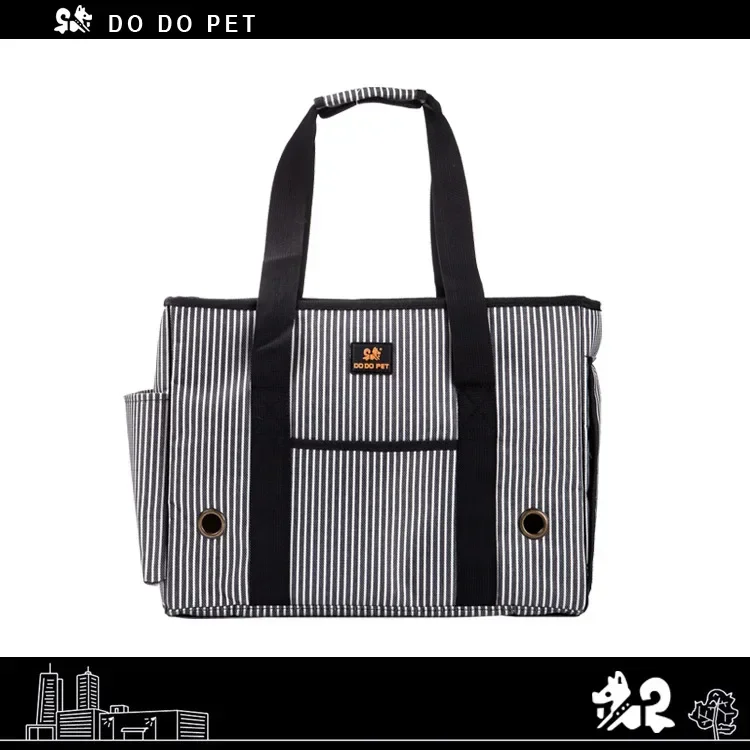 Mochila de mano para perro y gato, bolsa de transporte a rayas para perros pequeños - imagen 4