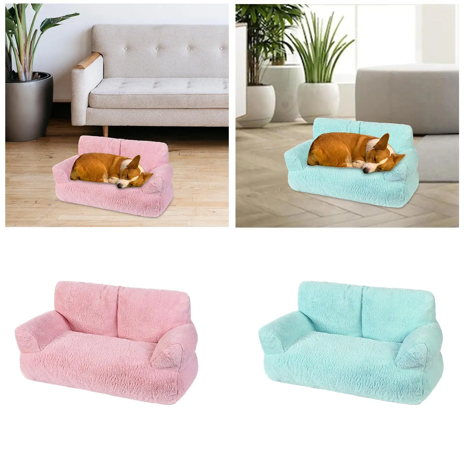 Cama cálida para mascotas, nido para gatos, sofá suave, cojín, sofá para mascotas, estera antideslizante, cama grande para gatos, cama anidada suave para mascotas, gatitos, gatos y cachorros - imagen 2