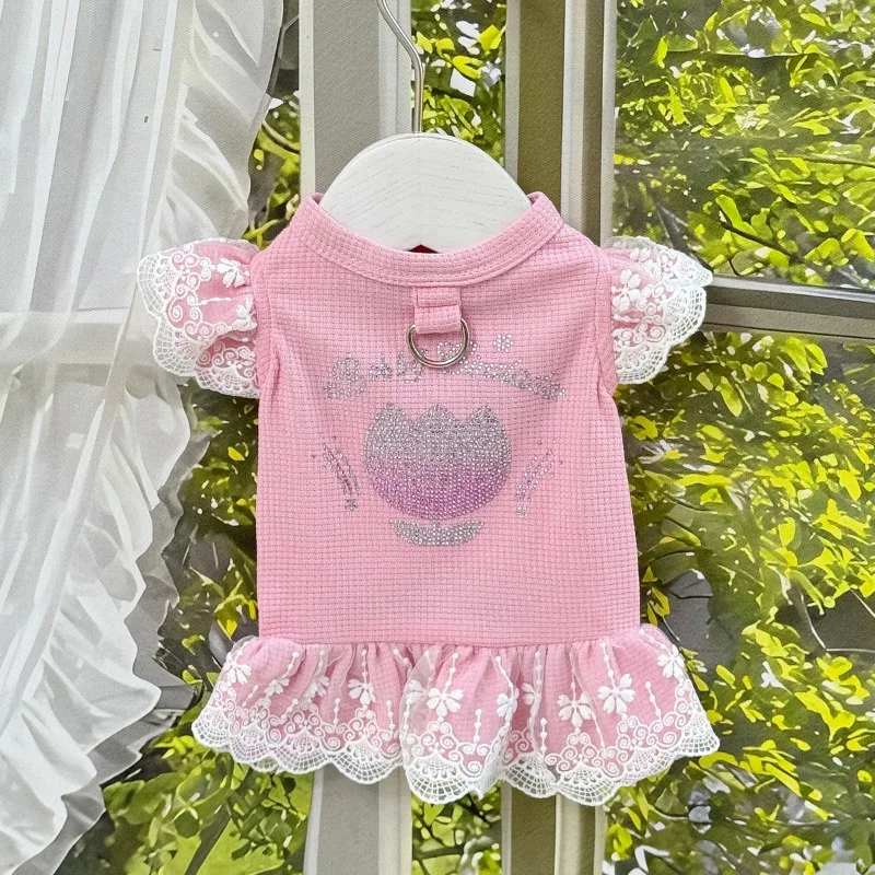 Vestido primavera encaje para perros mini estilo princesa osito - imagen 3