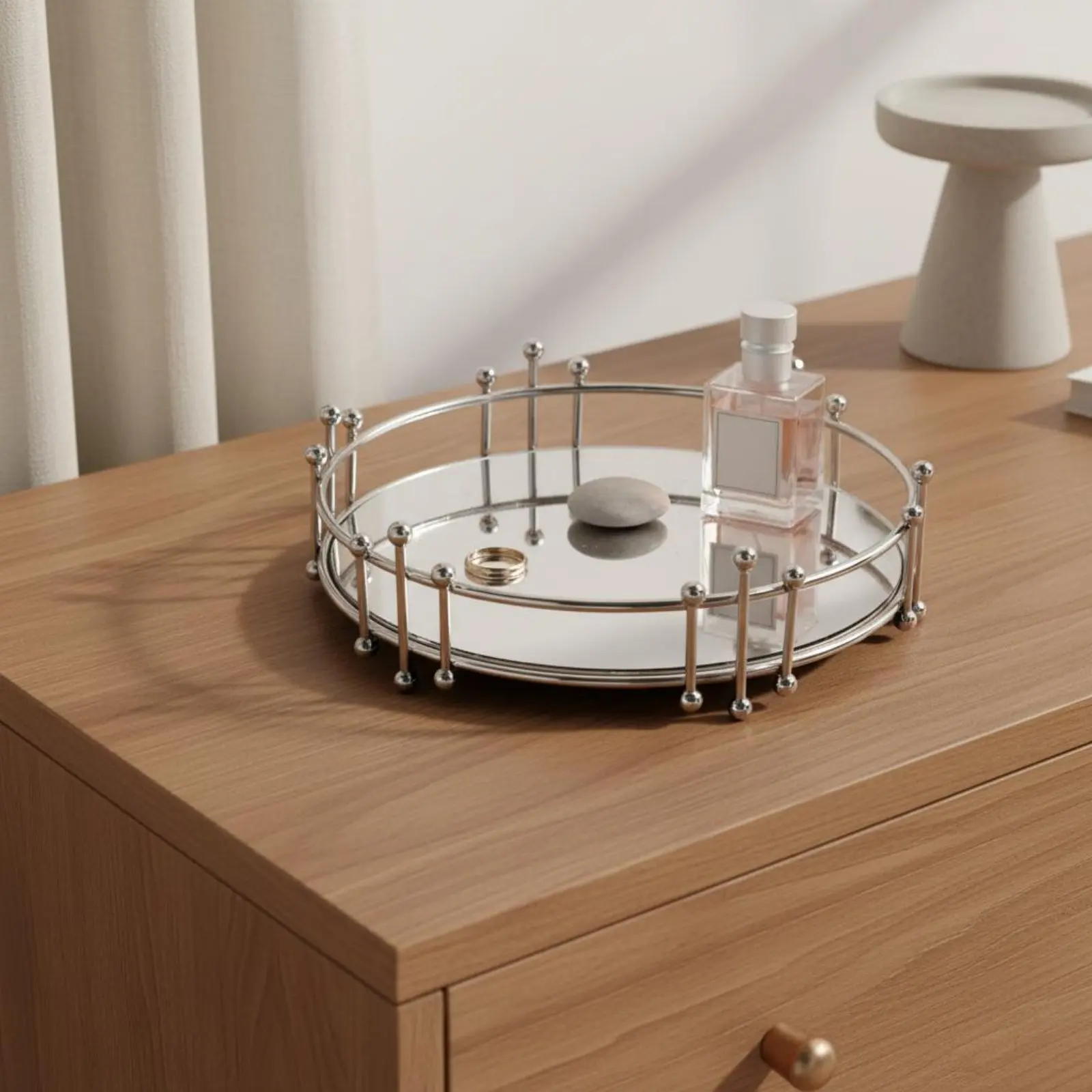 Bandeja decorativa para gatos y perros de metal con espejo para dormitorio - imagen 3