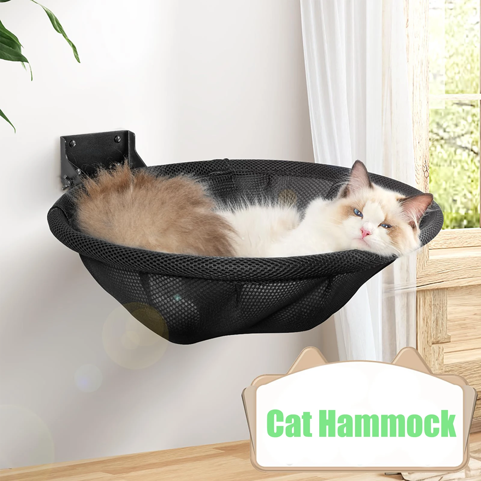 Hamaca para gatos, cama montada en la pared, plegable, estable, 42cm, camas para gatos, estante de pared transpirable para gatos para dormir, jugar, accesorios de escalada