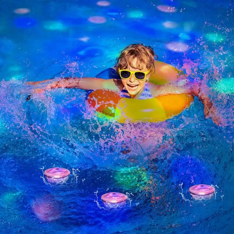 Luces de piscina Multicolor que cambian, RGB, impermeable, recargable, luces de fiesta - imagen 2