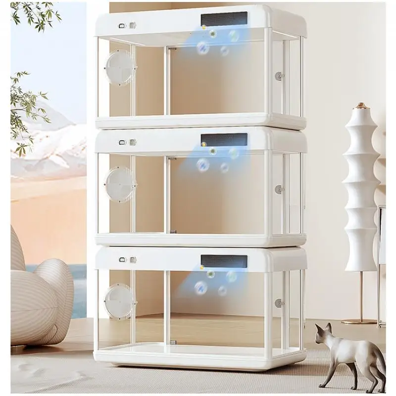 Lo último en cápsula espacial de lujo para mascotas, cabina totalmente inteligente para mascotas, caja de exhibición para gatos, integración del sistema de aire fresco para Villa para gatos en casa, jaula para gatos - imagen 4