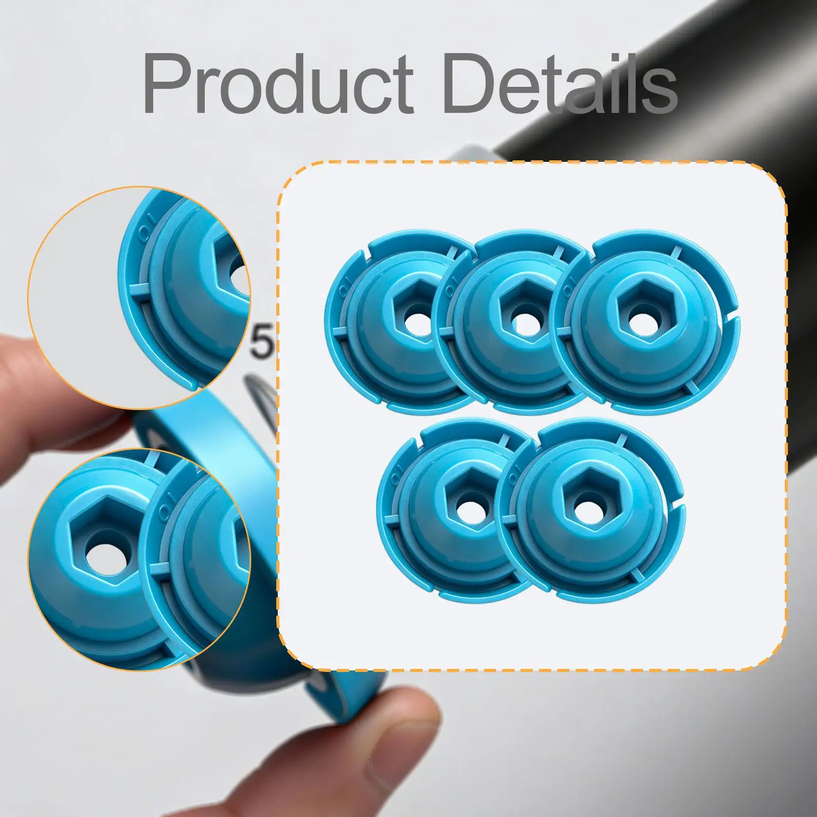 5 uds máquinas de calafateo placa de empuje portátil 5 cm de diámetro pieza de reparación profesional fácil instalación accesorios resistentes azul - imagen 5