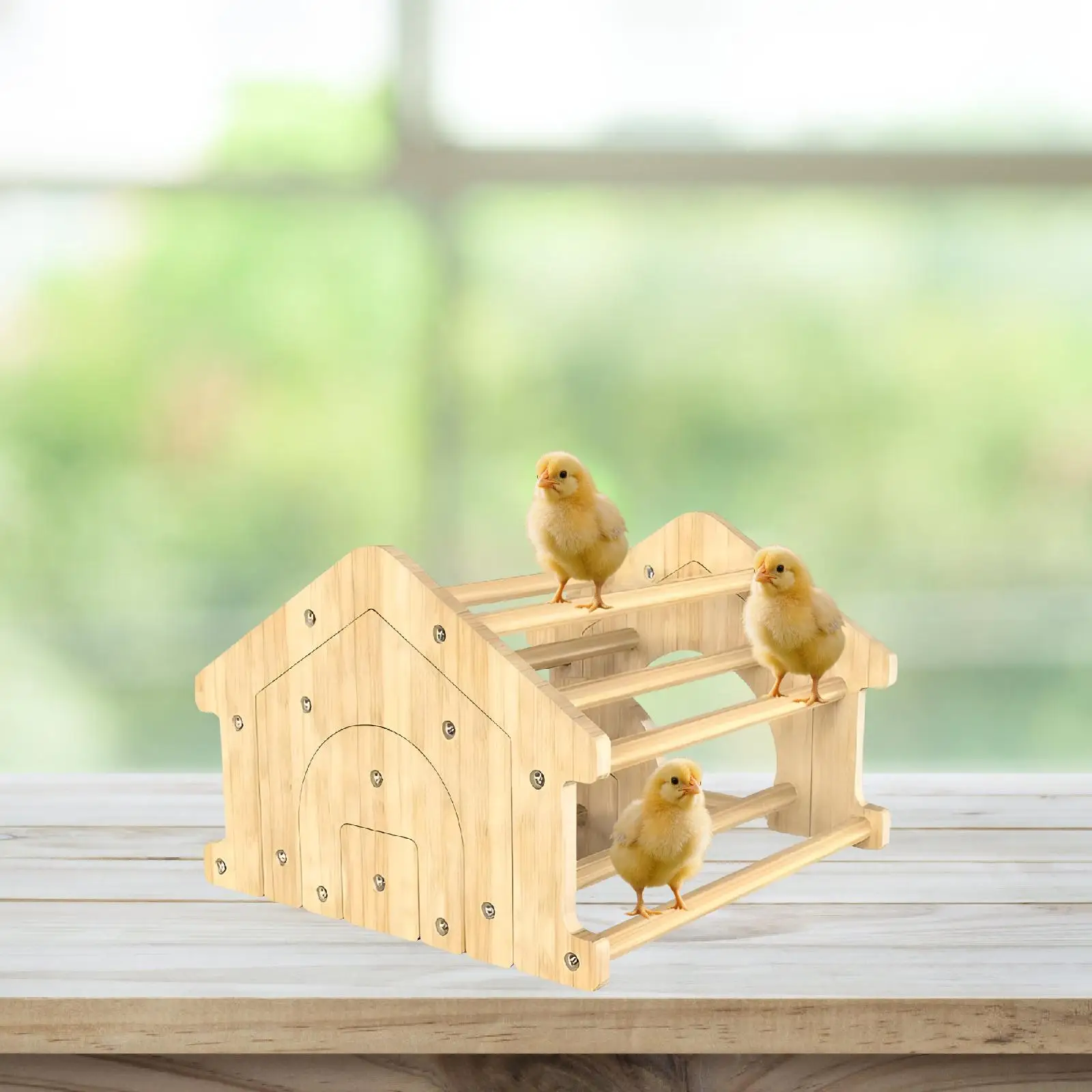 Chicken Perch Stand Removable Chick Interactive Toy for Birds Chicks Outside