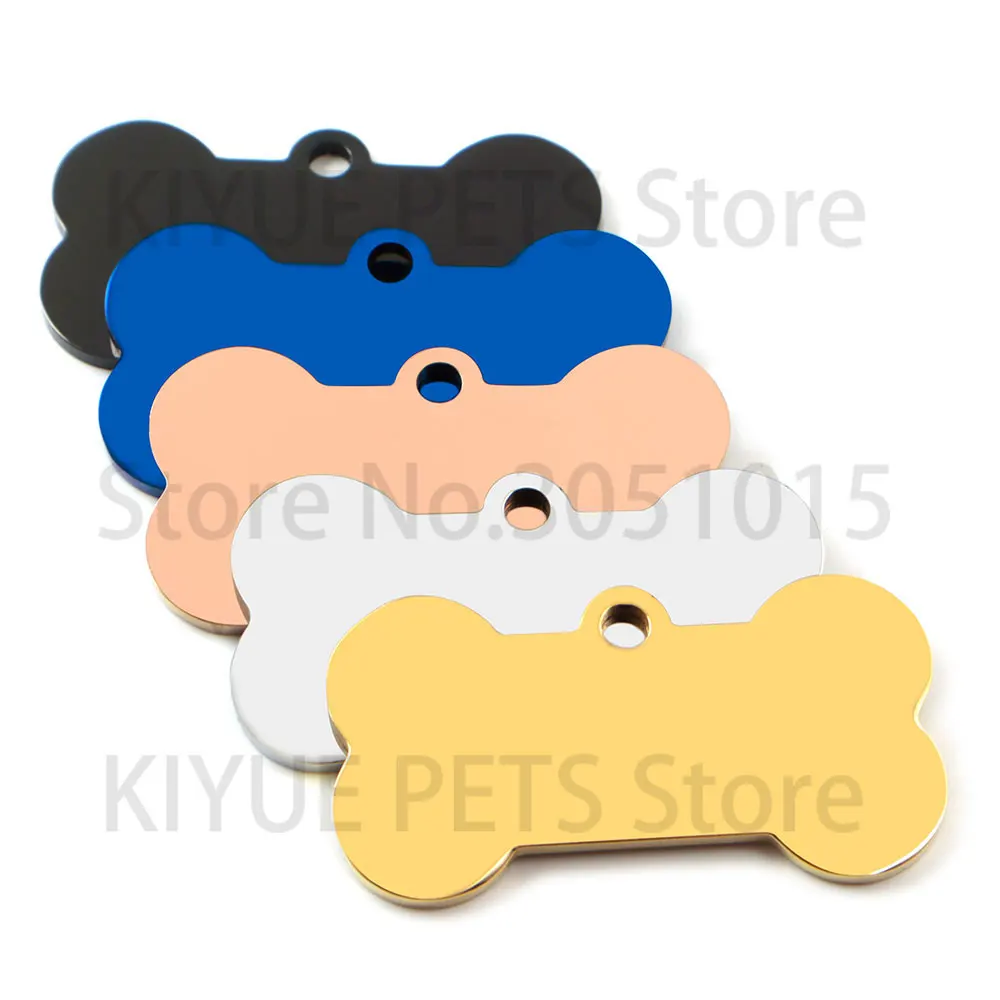 Venta al por mayor, 100 Uds., llavero con etiqueta de Metal de acero inoxidable, colgante decorativo de hueso multicolor a la moda, accesorios para collar de gato - imagen 3