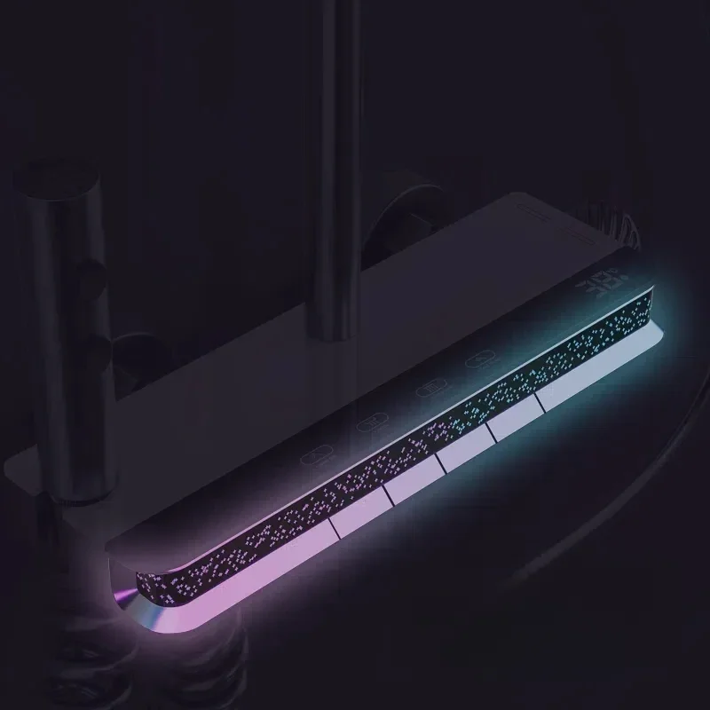 Juego de cabezales de ducha de baño con luces de estrellas completas, espejo de latón, Control de temperatura, grifo de bañera, pantalla Digital, ducha de agua - imagen 3