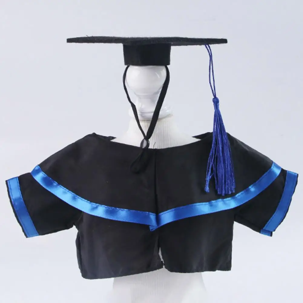 Conjunto de disfraz de graduación para mascotas pequeñas, gorro y bata de graduación de conejo, traje de graduación para mascotas con borla para accesorios de gatos y conejitos - imagen 3