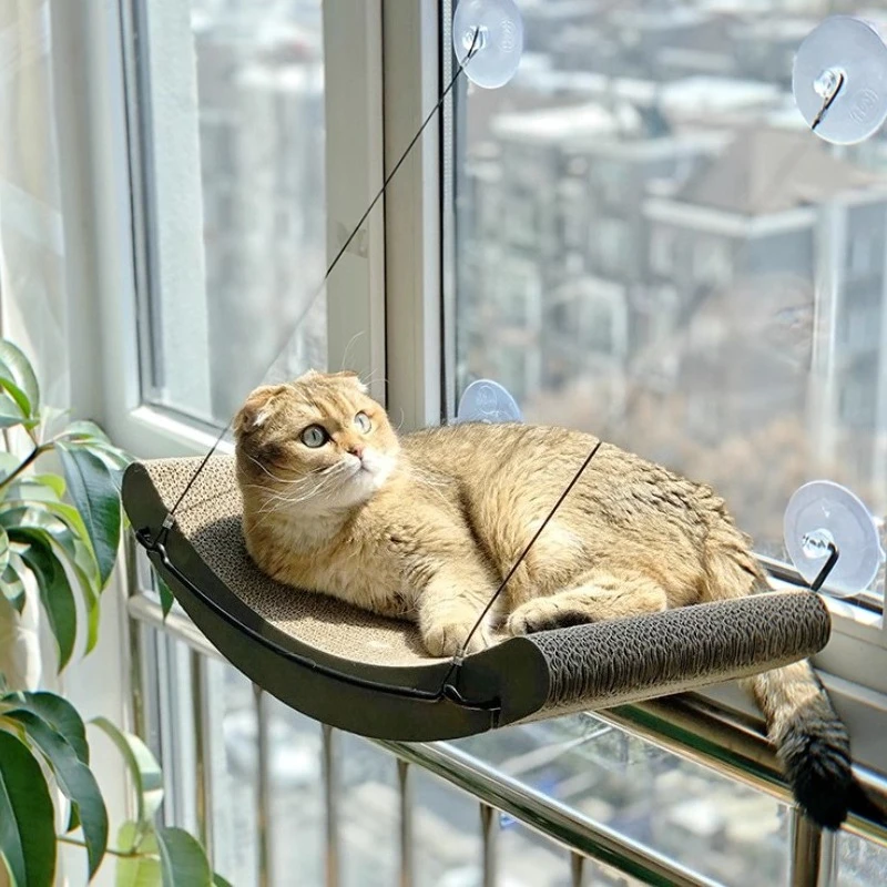 Hamaca para gatos, cama de seguridad para mascotas, camas con ventana para gatos, mascotas, gatitos, gatos, esteras para siesta, mesa, hamaca, casa para gatos, accesorios, suministros, producto