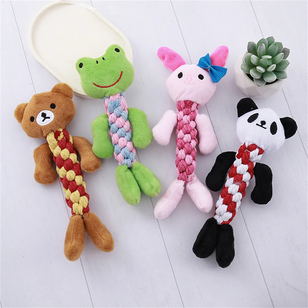 Juguetes para masticar para perros y gatos, animales tejidos con cuerda, resistente a mordeduras, juguete para mascotas para perros pequeños, Chihuahua, Yorkshire, caniche, accesorios para mascotas