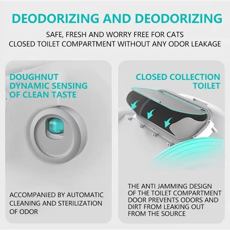 App Controlled Smart Automatic Cat Litter Box ABS Plastic with Accessories for Small Animals - imagen 5