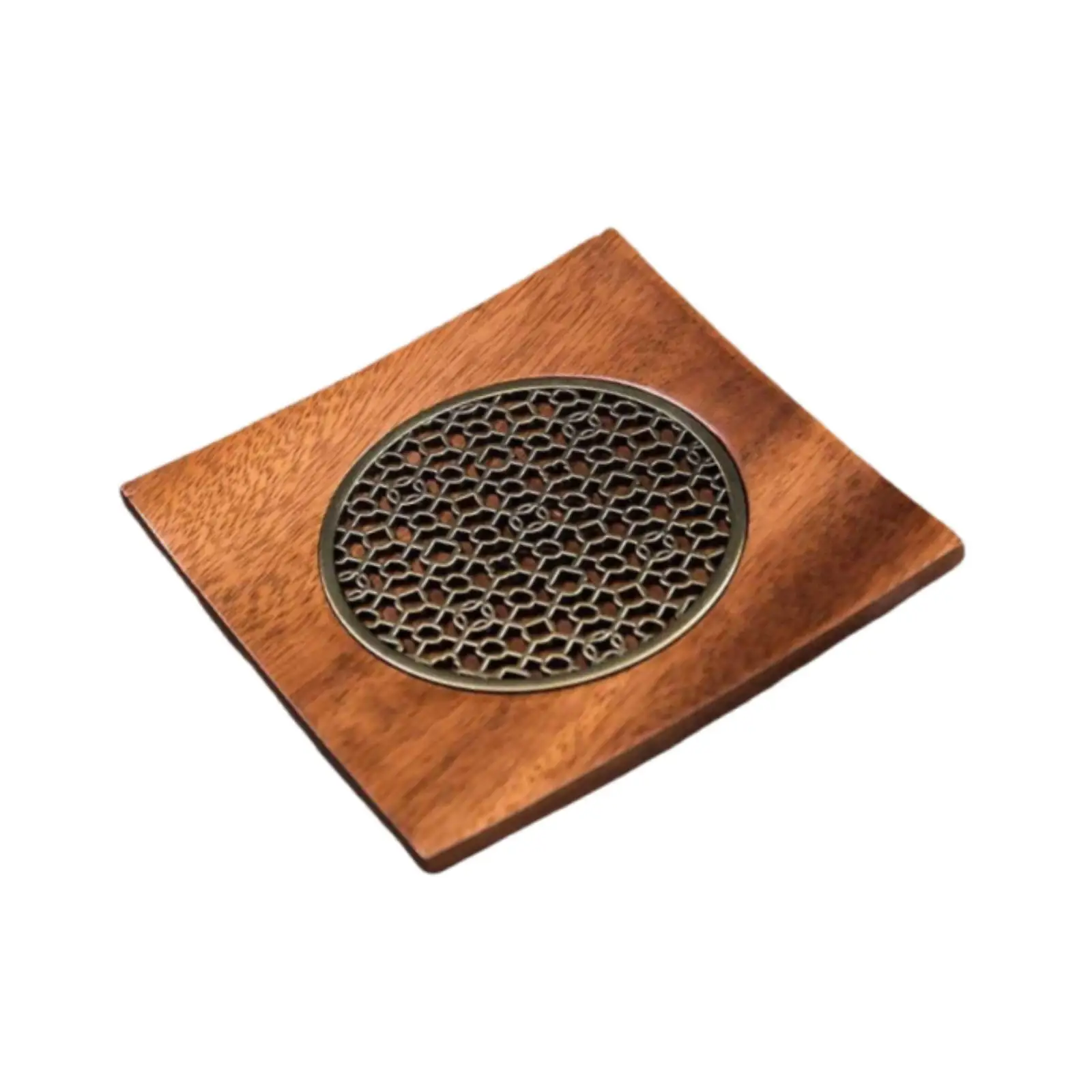 Walnut Wood Teapot Mat Hollow Designed Portable Sturdy Decorative Tea Serving Tray for Household Table Tea Ceremony Teapot Cup Walnut Wood Teapot Mat Hollow Designed Portable Sturdy Decorative Tea Serving Tray for Household Table Tea Ceremony Teapot Cup