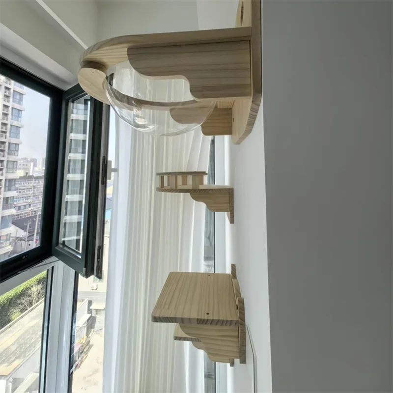 Árbol rascador de pared para gatos con hamaca y escalones - imagen 4