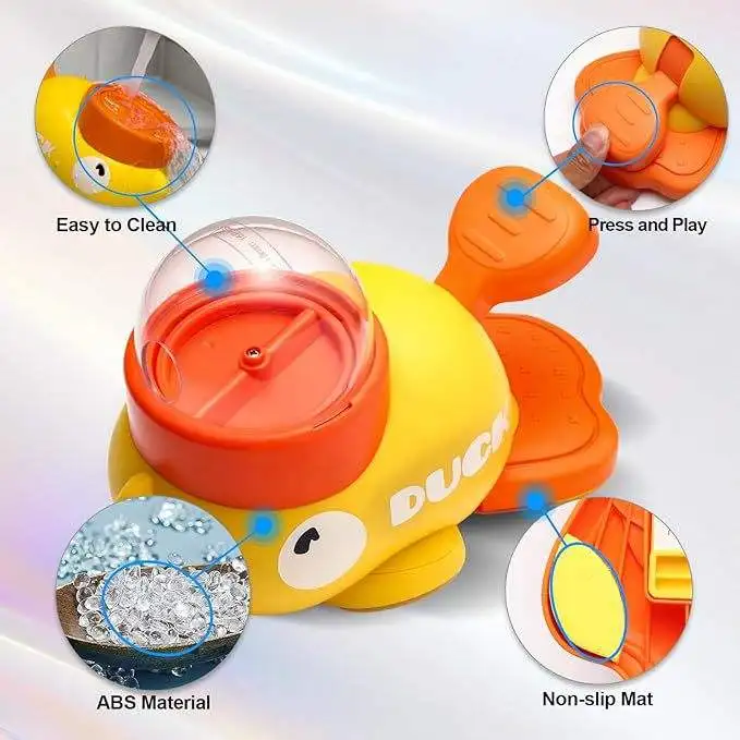 Diseño de pato de colores brillantes que sirve como dispensador de golosinas