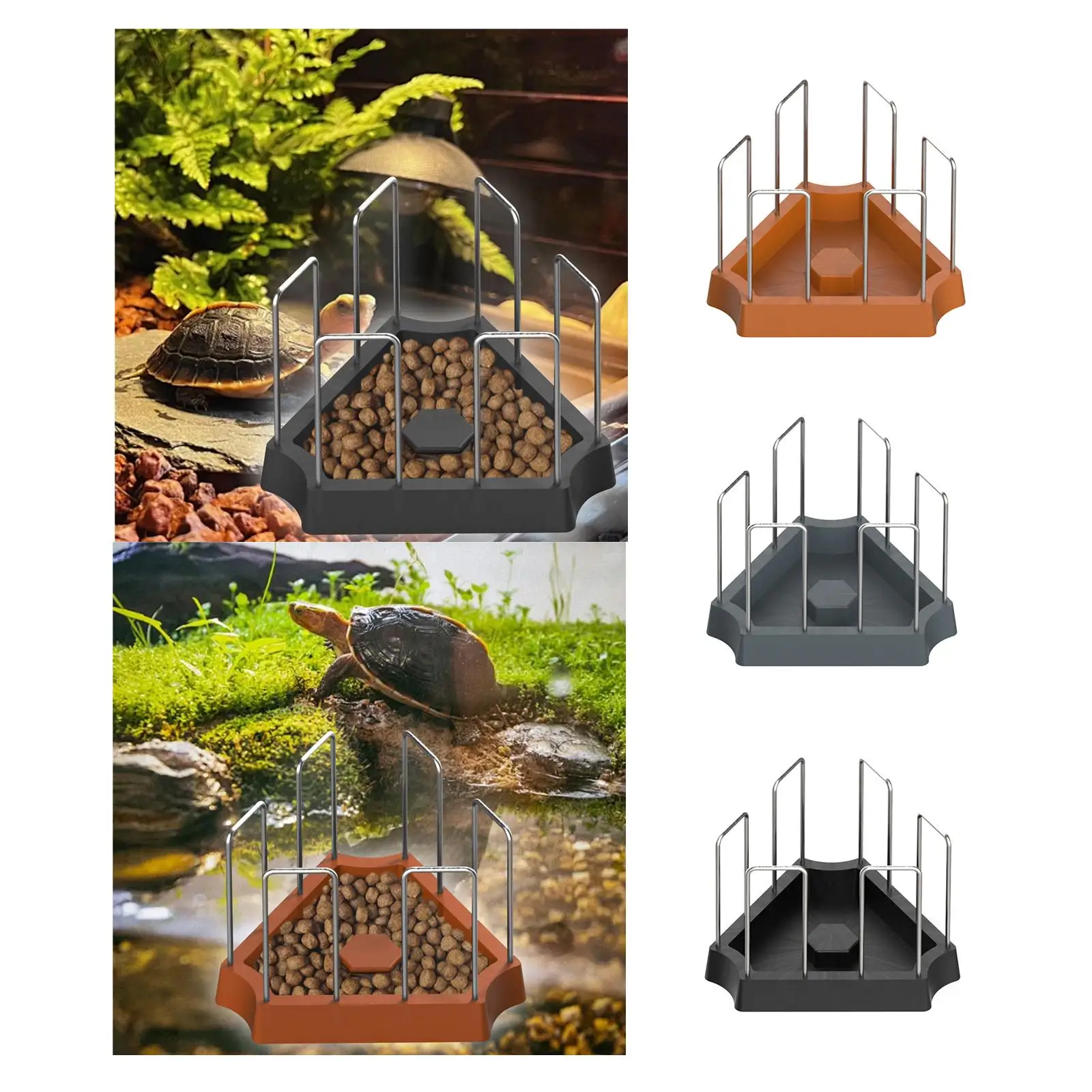 Tortoise Feeding Dish Terrarium Bowl Turtle Food Bowl Water Dish Drinking Tray for Semi Aquatic Bearded Dragon Crawl Pet