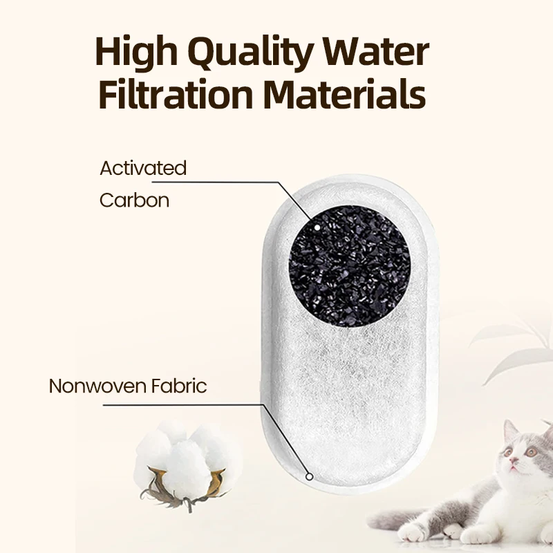 ROJECO filtro de fuente de agua reemplazable para filtros de futura de agua para gatos de acero inoxidable de 2L bebederos para gatos filtro purificador de agua para mascotas - imagen 3