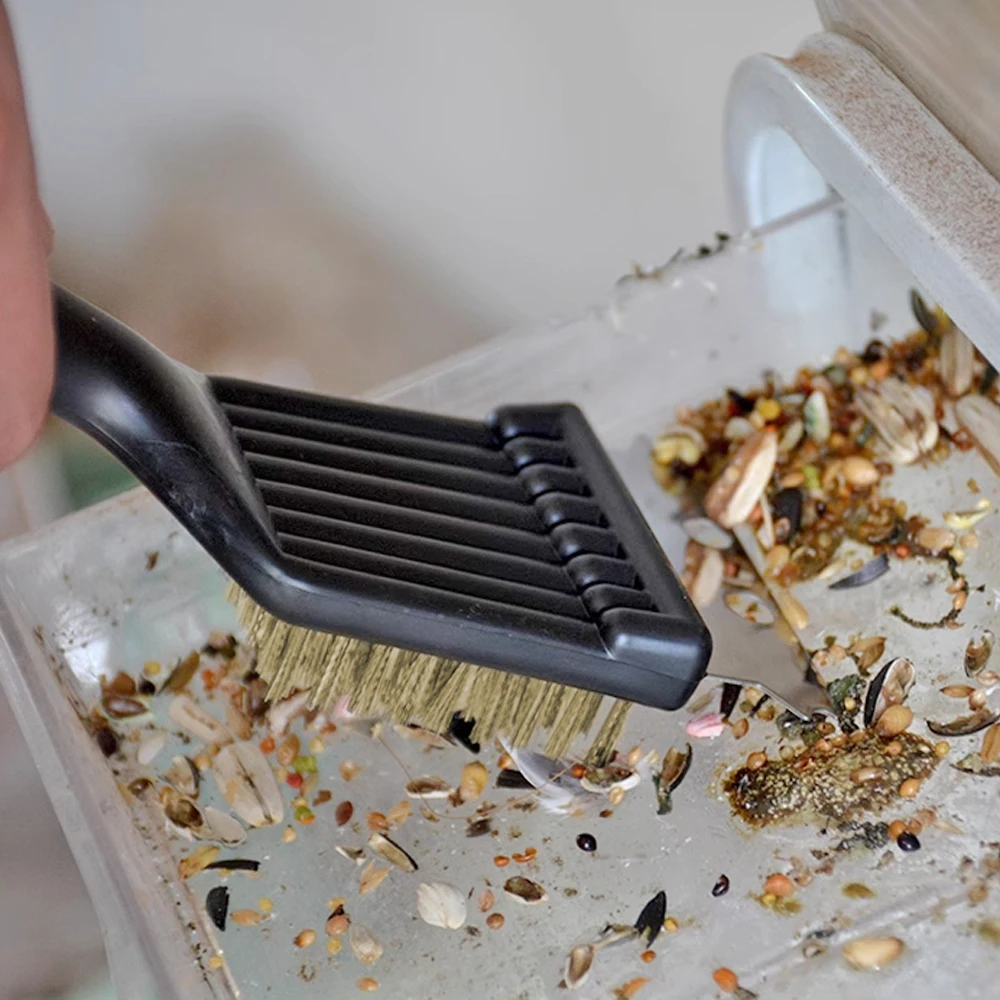 Cepillo limpiador de alambre de acero inoxidable, limpiador de jaulas para pájaros, pala de limpieza multifuncional, herramientas de limpieza duraderas para caídas de pájaros, 1 ud. - imagen 3