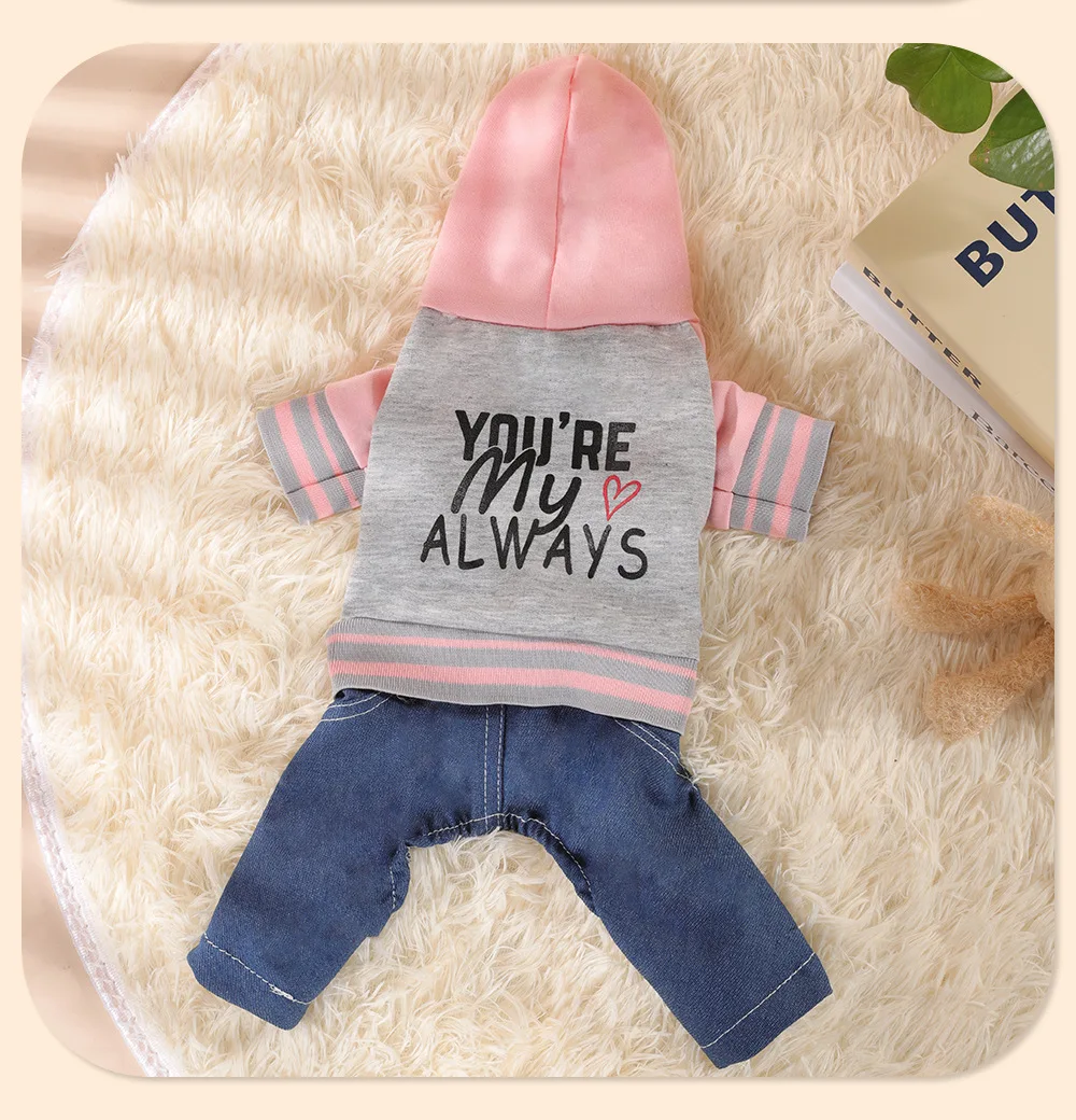 Girl Dog Clothes for Small Dogs Cute Doggie Hooded Pullovers Fashion Letters Puppy Pajamas Soft 4 Legged Jumpsuit Pet Tracksuit - imagen 4