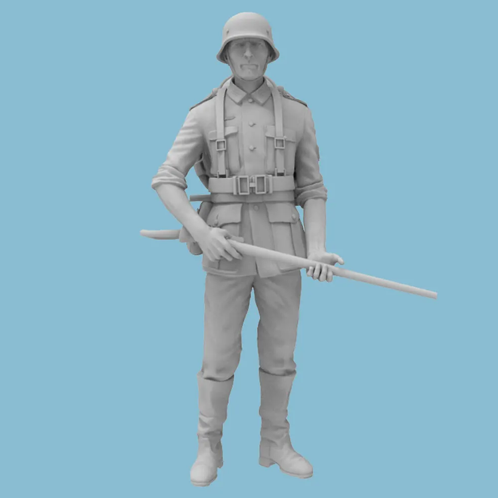 Soldado miniatura lanzallamas Segunda Guerra Mundial resina sin pintar - imagen 2