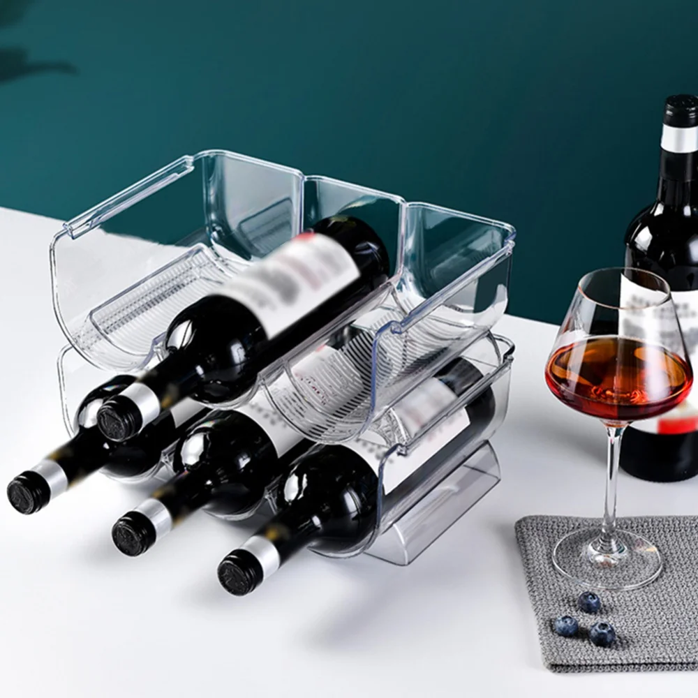 Estante para vino, organizador de botellas de agua apilable, encimera, soporte duradero para botellas de agua para Bar, restaurante, organización de cocina, 1 ud. - imagen 3