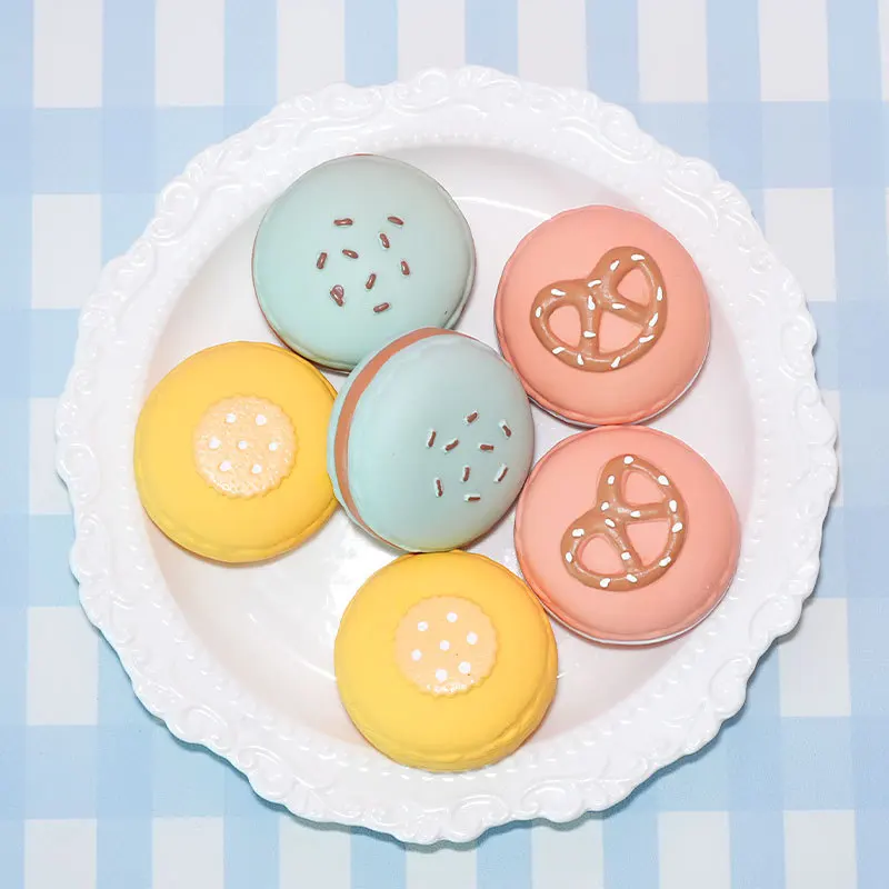 Juguete látex con sonido para cachorros de perro forma galleta macarrón - imagen 3