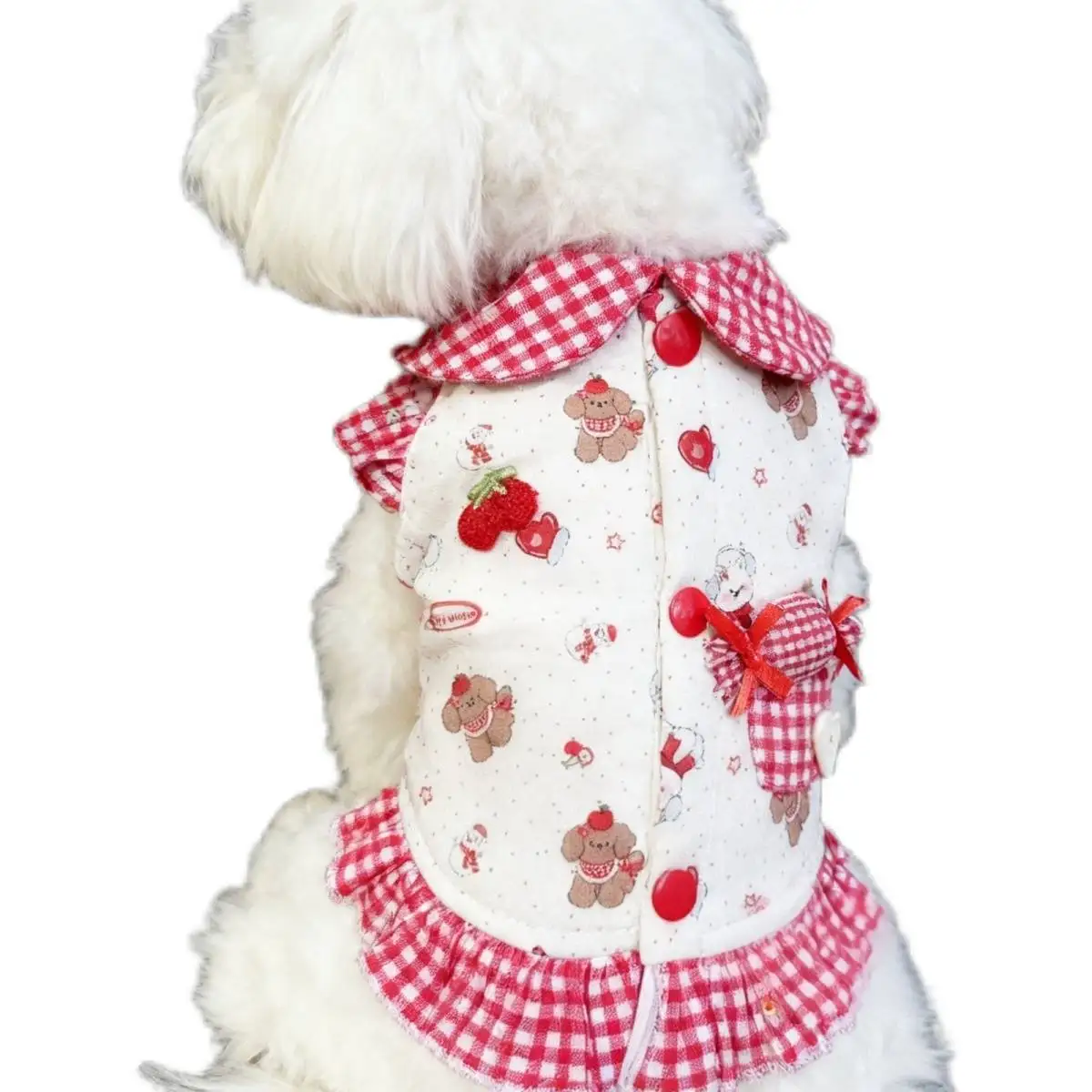 Chaleco de invierno y otoño para mascotas, chaqueta cálida con forro polar de Color caramelo para perros pequeños, traje bonito para cachorros, ropa para clima frío - imagen 5