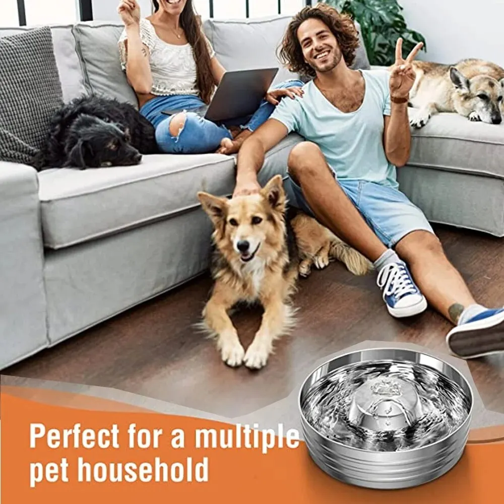 Fuente de agua de acero inoxidable para gatos, bebedero automático para gatos, perros, accesorios dispensadores de agua para mascotas - imagen 3