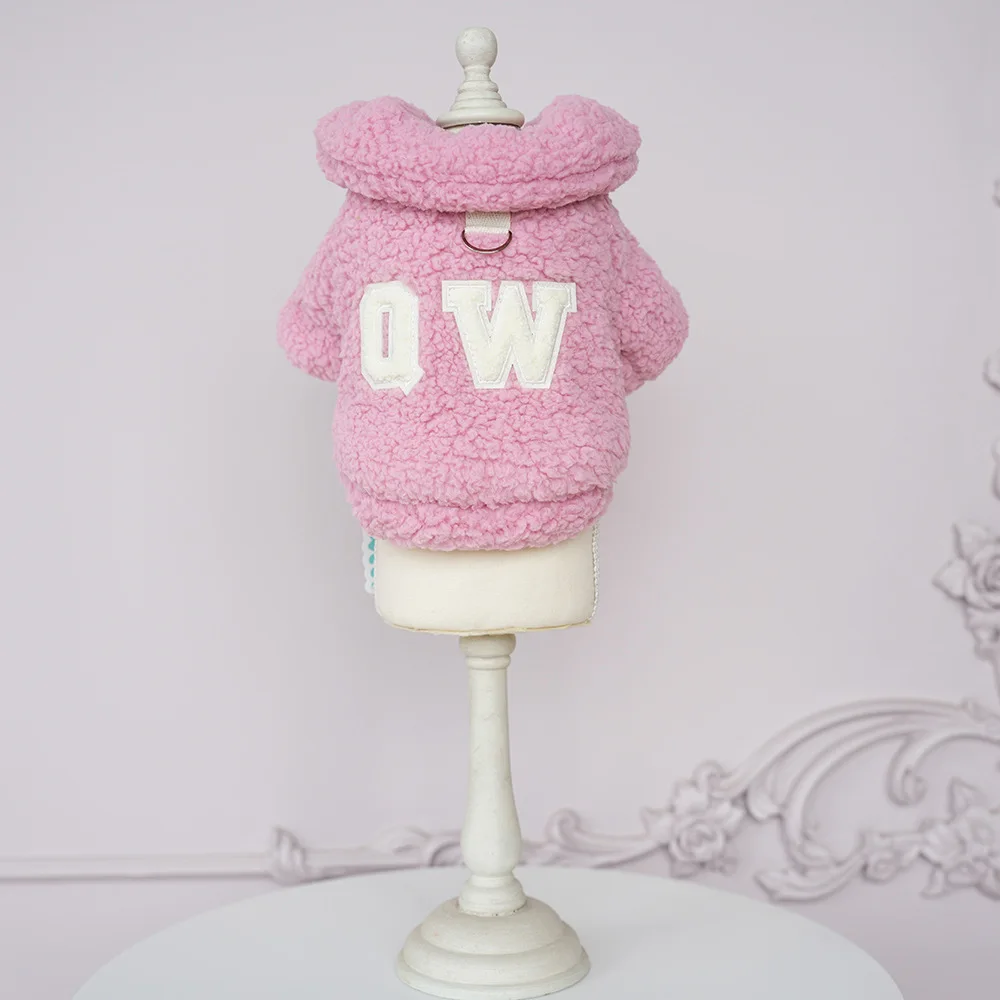 Abrigo de lana de cordero para otoño/invierno para mascotas, abrigo con cuello cálido, ropa para perros pequeños, ropa para cachorros, suéter, pijamas de invierno - imagen 5