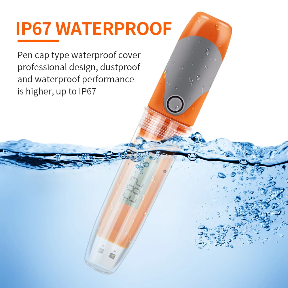 Elitech-registrador de datos de temperatura y humedad, RC-51H, impermeable, USB, grabadora de temperatura, informe en PDF automático para cadena de frío - imagen 4