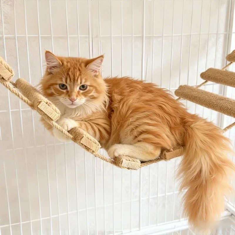 Estantes escalada de gato con nido y cuerda rascadora de pared - imagen 3
