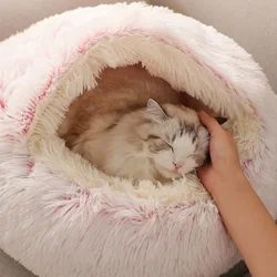 Cama nido y cueva 2 en 1 para gatos y perros pequeños