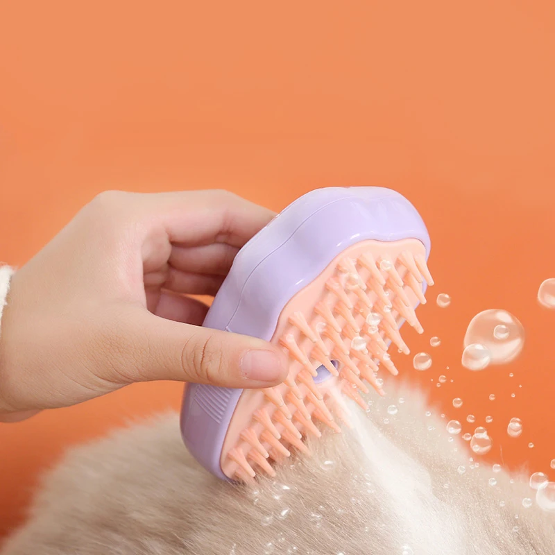 Peine de belleza de vapor para mascotas de colores, pelo flotante limpiable, elimina el pelo enredado, No es necesario tomar una ducha, Universal para gatos y perros - imagen 5
