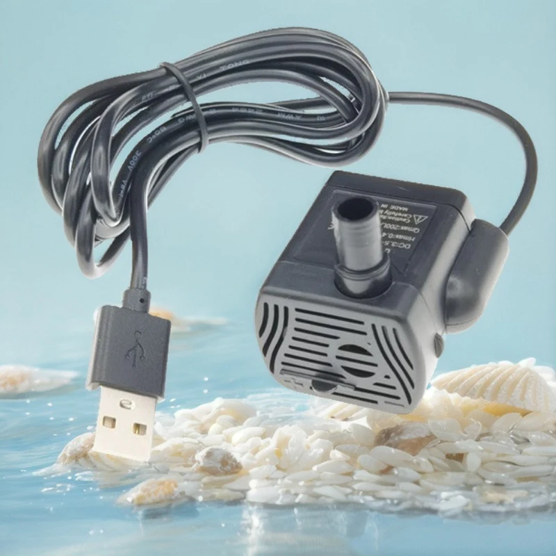 Mini bomba de agua ultrasilenciosa, 3W, 5V-12V, bomba sumergible en miniatura USB, herramientas de circulación de oxígeno para acuario, bomba para estanque - imagen 2