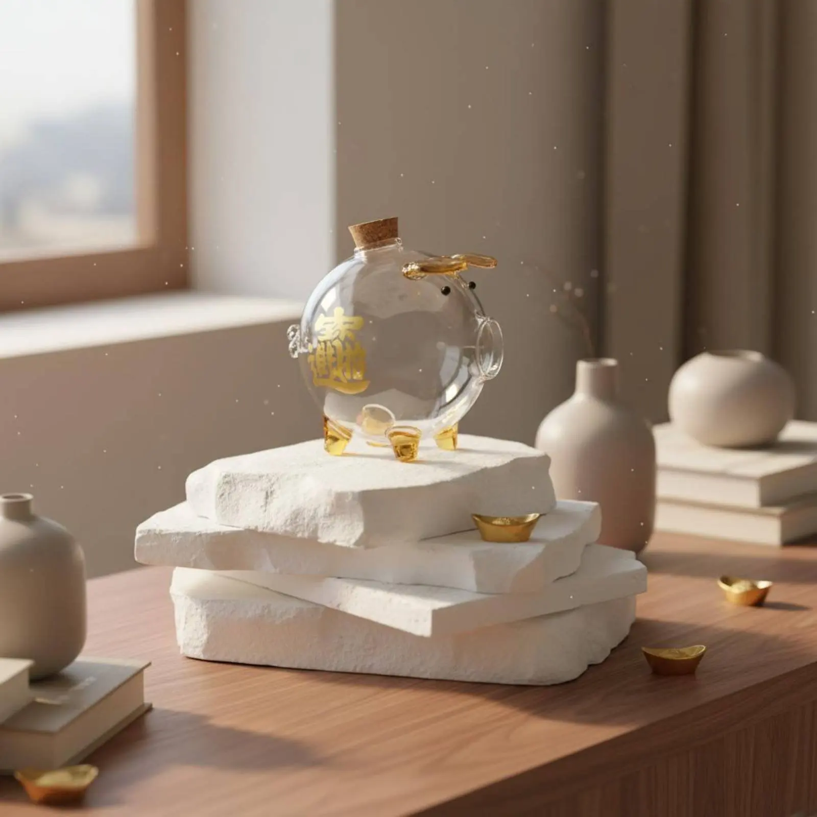 Hucha de cristal decorativa – Tarro de ahorros transparente para casa - imagen 4