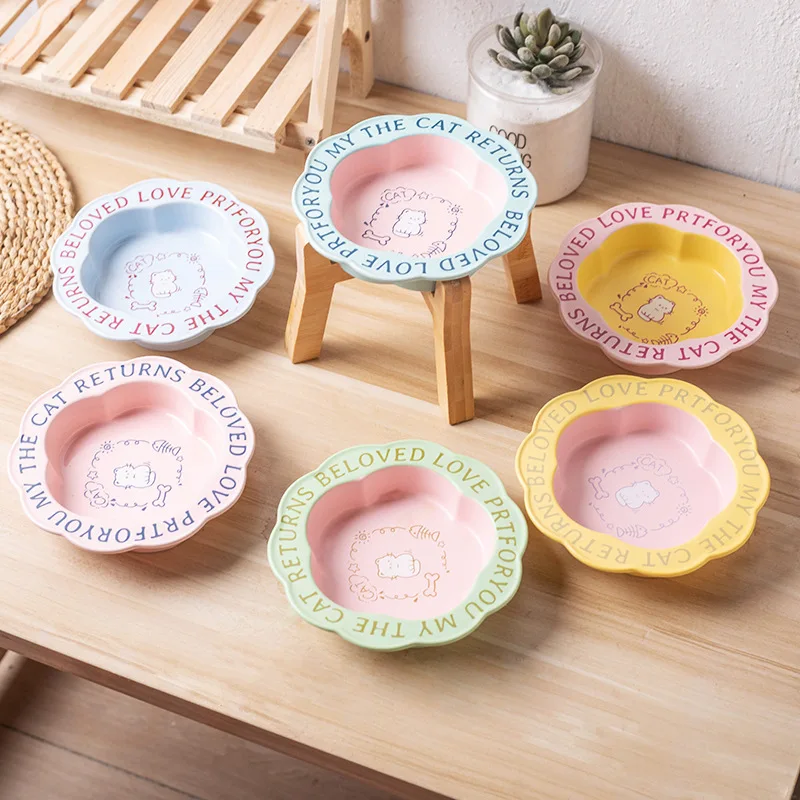 Cuencos de alimentación para mascotas, alimentador de cerámica para gatos, dispensador de agua elevado de madera para perros, contenedor protector de comida Cervical para cachorros y gatitos en casa - imagen 4