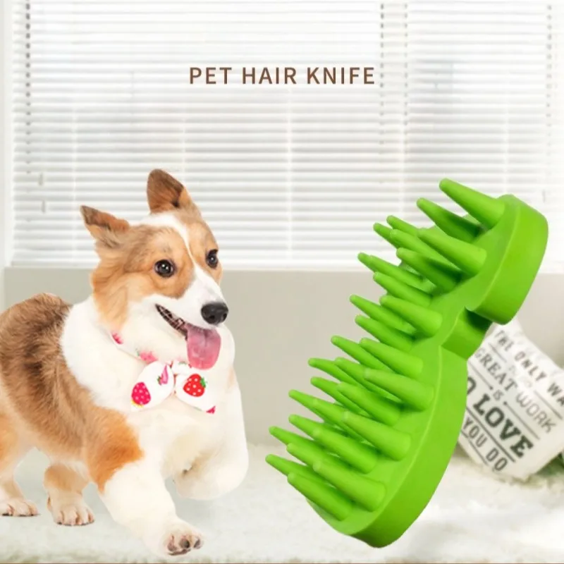 Cepillo de baño para mascotas, peine de goma, cepillo para depilación, cuidado de perros y gatos, guante de limpieza, masaje, herramienta para el cuidado del cabello de mascotas, 1 ud.