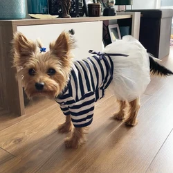 Falda de tul a rayas para perros pequeños – Ropa festive para celebraciones