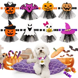Pajaritas Halloween para perros y gatos - Lazo calavera encaje