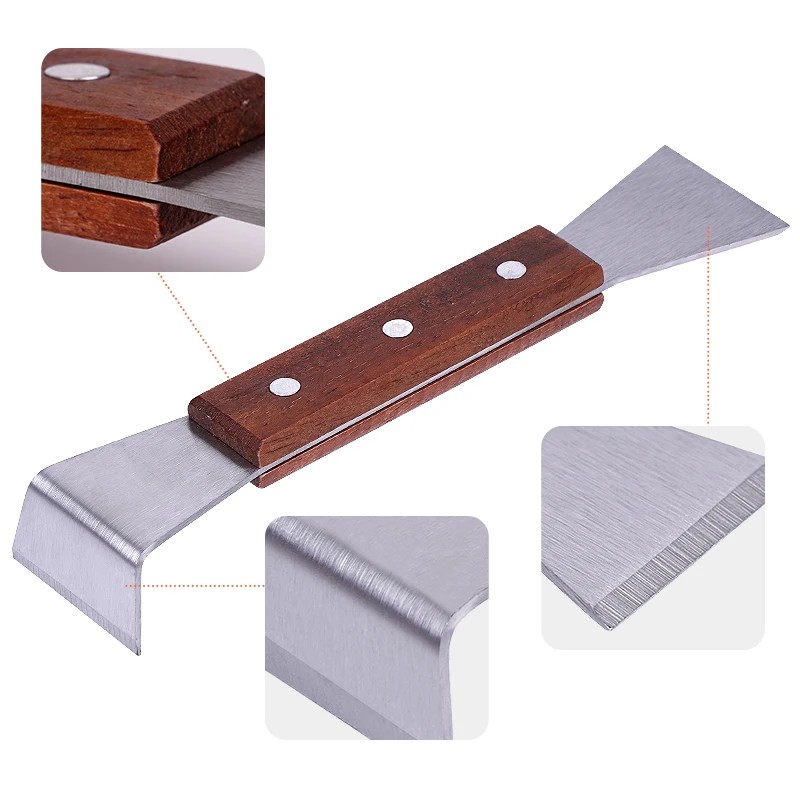 Cuchillo de limpieza de apicultura de acero inoxidable, raspador de medio doblado, elevador de marco de abeja, raspador de apicultura, herramientas de raspado de colmena - imagen 5