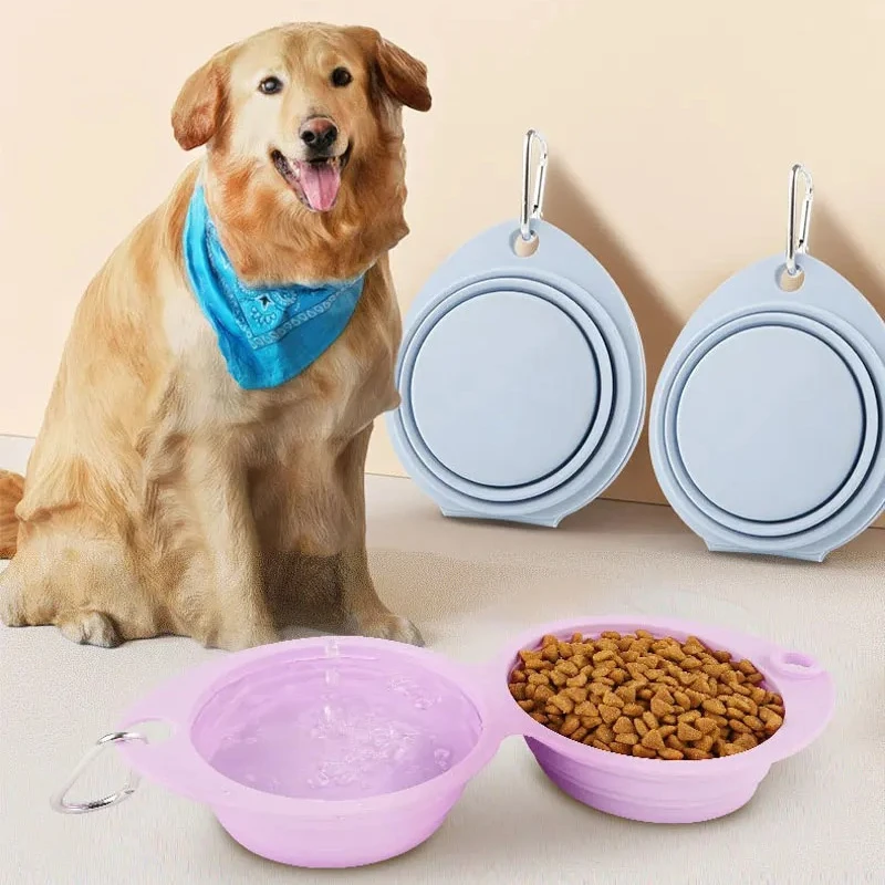Cuenco plegable de silicona para mascotas, cuencos para perros, contenedor de comida portátil, cuenco de viaje para mascotas, contenedor de comida portátil para cachorros, alimentador - imagen 2