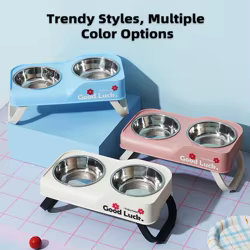 Cuenco antideslizante gatos y perros - diseño alto/bajo,color dopamina