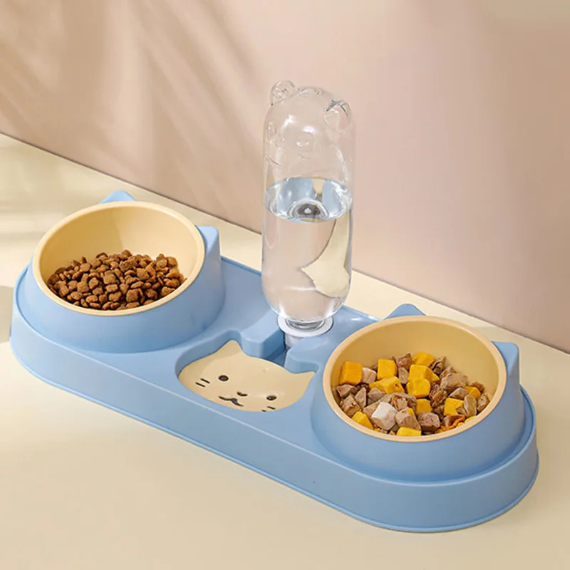 Comedero para gatos 3 en 1, cuenco doble para gatos, perros pequeños, dispensador automático de agua para gatos, cuenco de comida elevado para gatitos, accesorios para gatos - imagen 2
