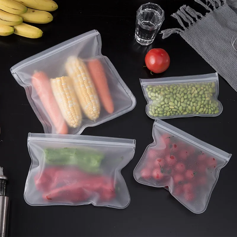 Bolsas reutilizables para congelador de alimentos, bolsas de silicona a prueba de fugas con cierre hermético, sin BPA, para almacenamiento de carne, frutas y verduras, aptas para lavavajillas, 1 piezas - imagen 3