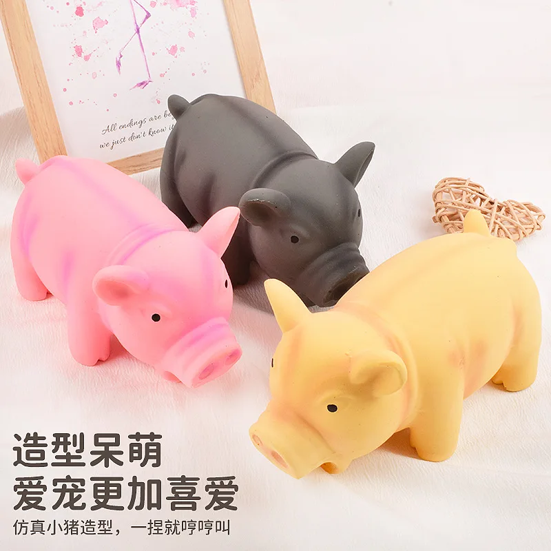 Juguete masticable sonoro de cerdo para perros – Diversión - imagen 3