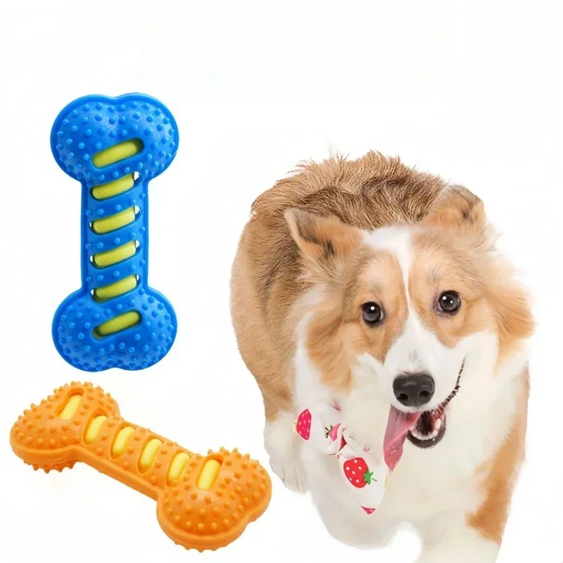 Juguetes de goma para morder perros y cachorros, palo de juguete para masticar dientes, palo de limpieza interactivo Molar para perros, juguete para masticar hueso - imagen 4