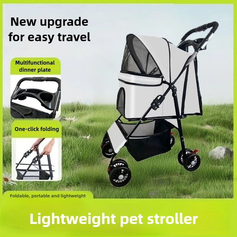 Cochecitos para mascotas, carrito plegable para perros y gatos, ligero y plegable, carrito para caminar para perros pequeños, productos para mascotas - imagen 2