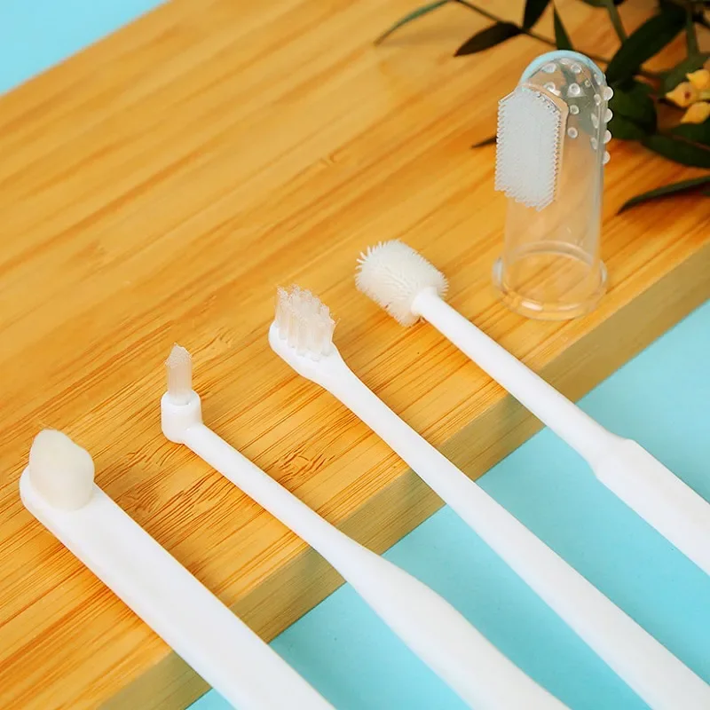 Juego de cepillos de dientes para perros y mascotas, cuidado bucal, 5 piezas, productos para mascotas, 5 piezas - imagen 5