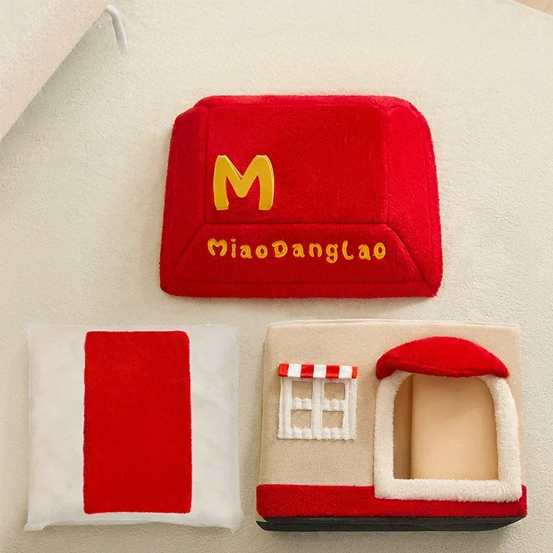 Casa cerrada para gatos que mantiene el calor en invierno, casa para gatos para las cuatro estaciones, productos para mascotas desmontables y lavables, suministros, accesorios para muebles - imagen 3